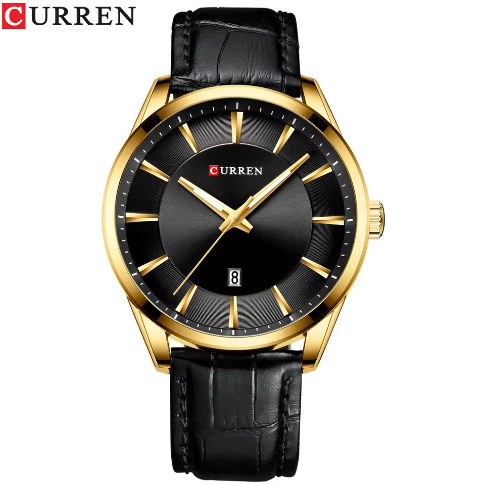 Curren Watch Men Casual Leather Strap Wristwatch  
